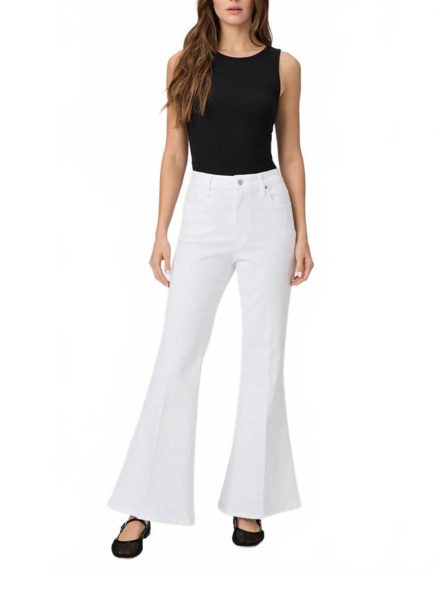 Paige Nwt Marlow Skimmer Crisp White Flare Jeans - Size 31